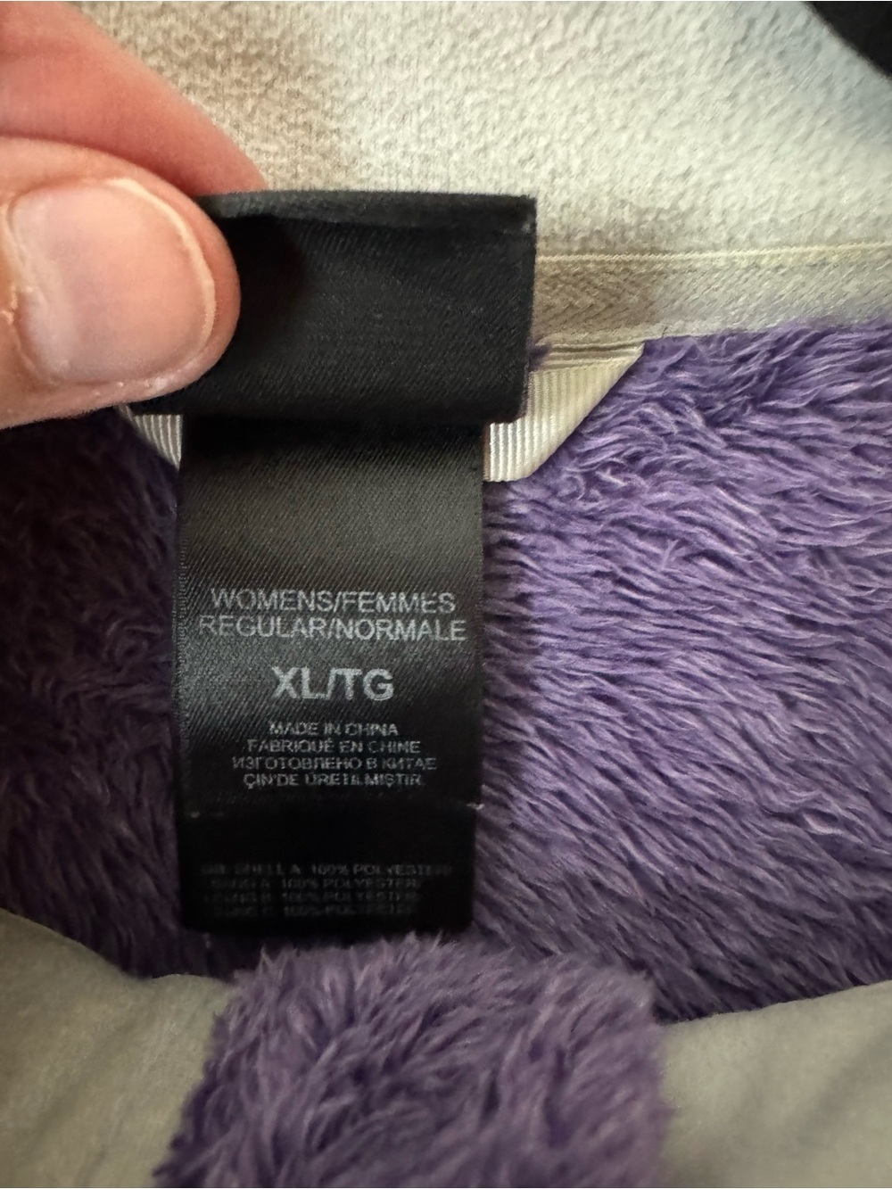 Women’s The North Face Purple Fleece Jacket XL - Picture 6 of 6